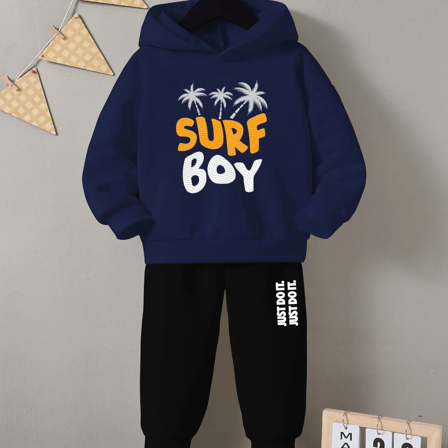Kids Winter Printed Tracksuit – Cozy Fleece Hoodie & Trouser Set - The Storvia Designers
