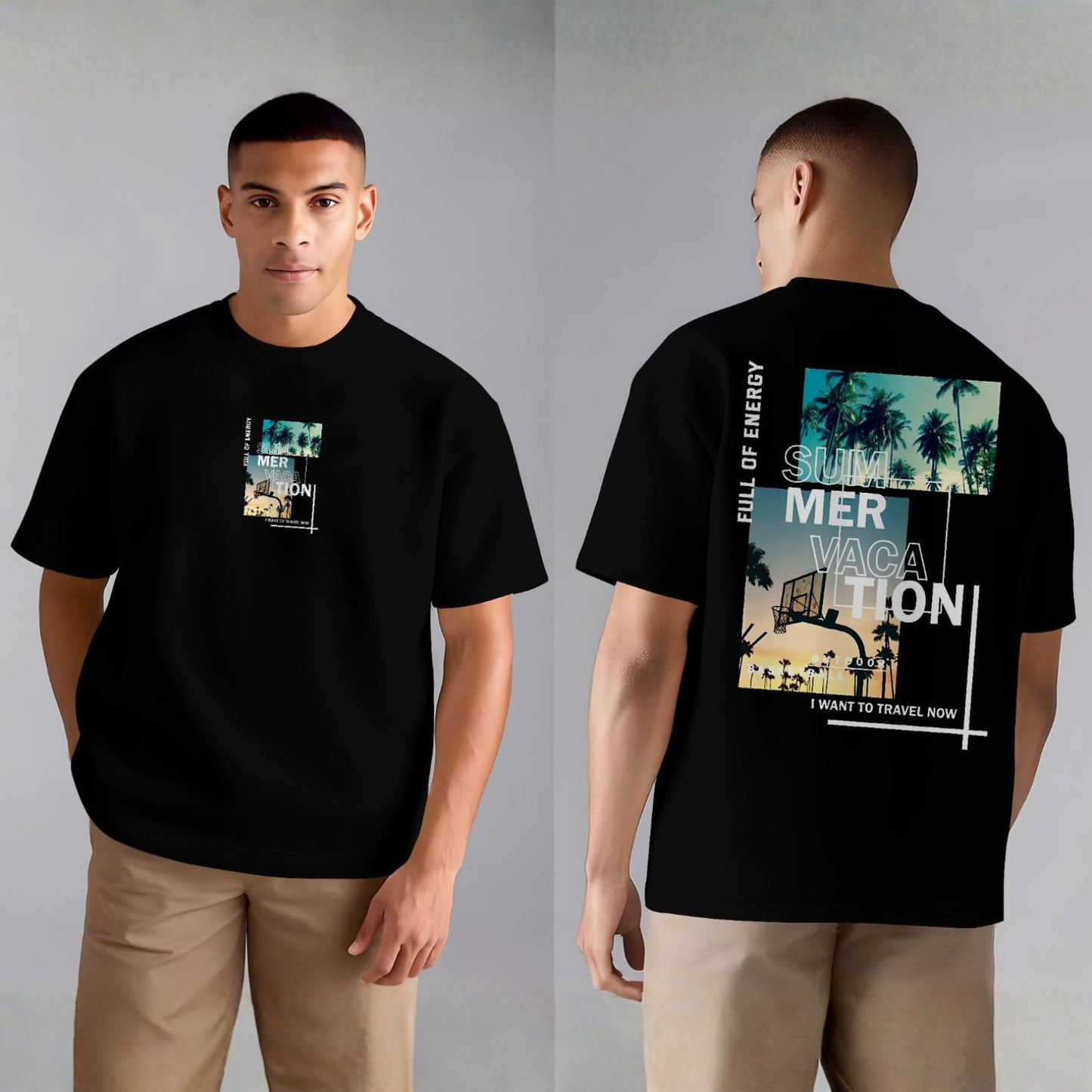 Drop Shoulder DTF Printed T-Shirt | Summer Collection