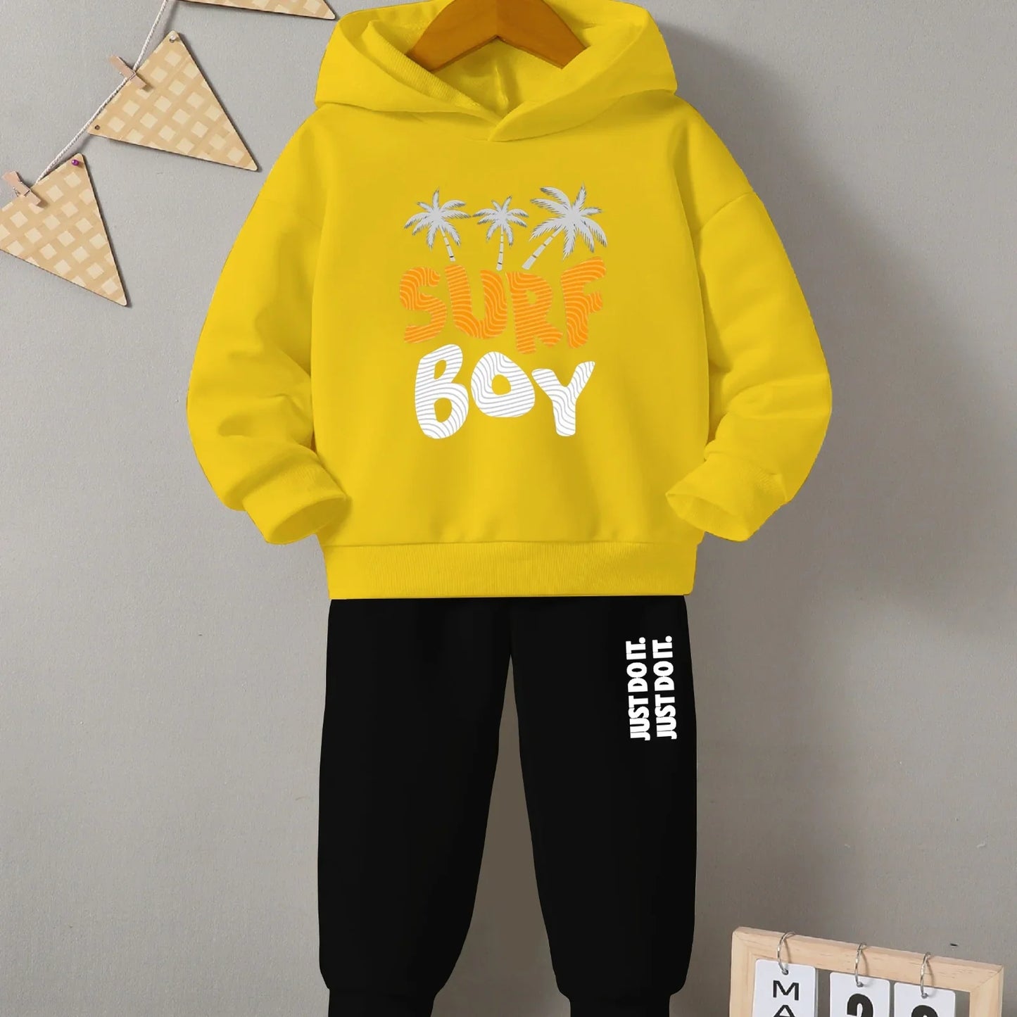 Kids Winter Printed Tracksuit – Cozy Fleece Hoodie & Trouser Set - The Storvia Designers