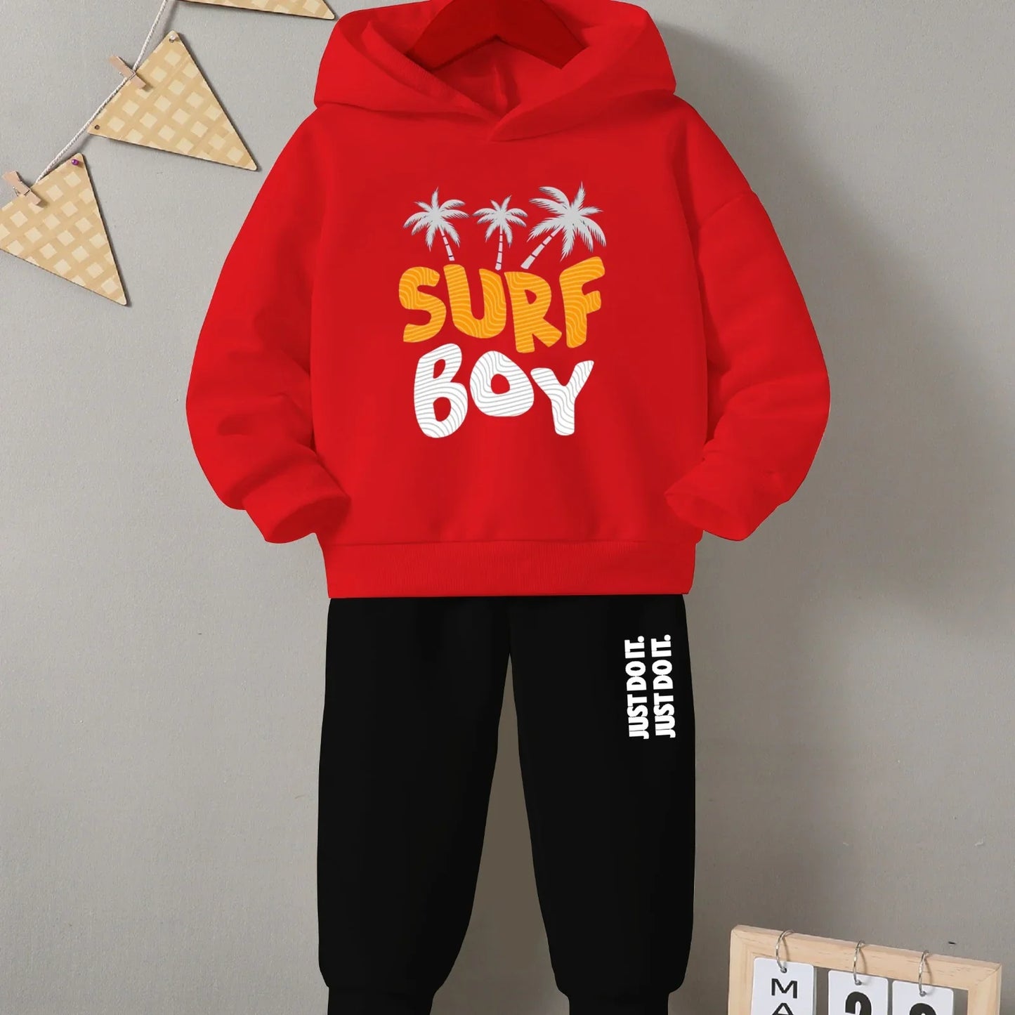 Kids Winter Printed Tracksuit – Cozy Fleece Hoodie & Trouser Set - The Storvia Designers