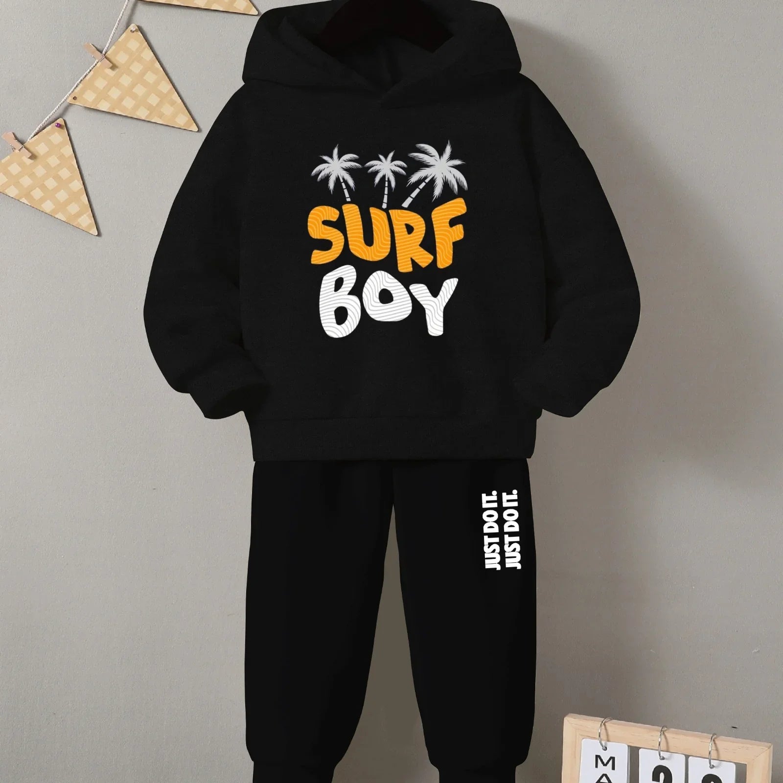 Kids Winter Printed Tracksuit – Cozy Fleece Hoodie & Trouser Set - The Storvia Designers