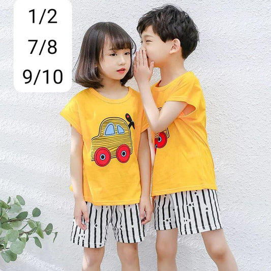 Kids Summer Sleeveless Tank & Shorts Set – Cute Bear & Elephant Print - The Storvia Designers