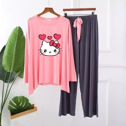 Hello Kitty Printed Lounge Wear – Comfortable Jersey Fabric - The Storvia Designers