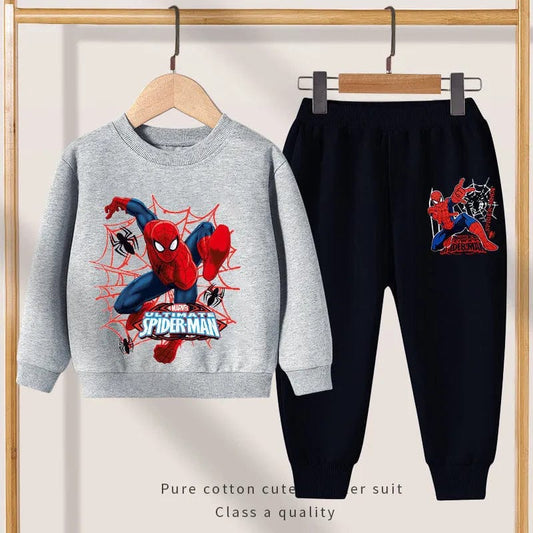 BBG Fashion Kids Winter Spiderman Printed Tracksuit Double Fleece - The Storvia Designers