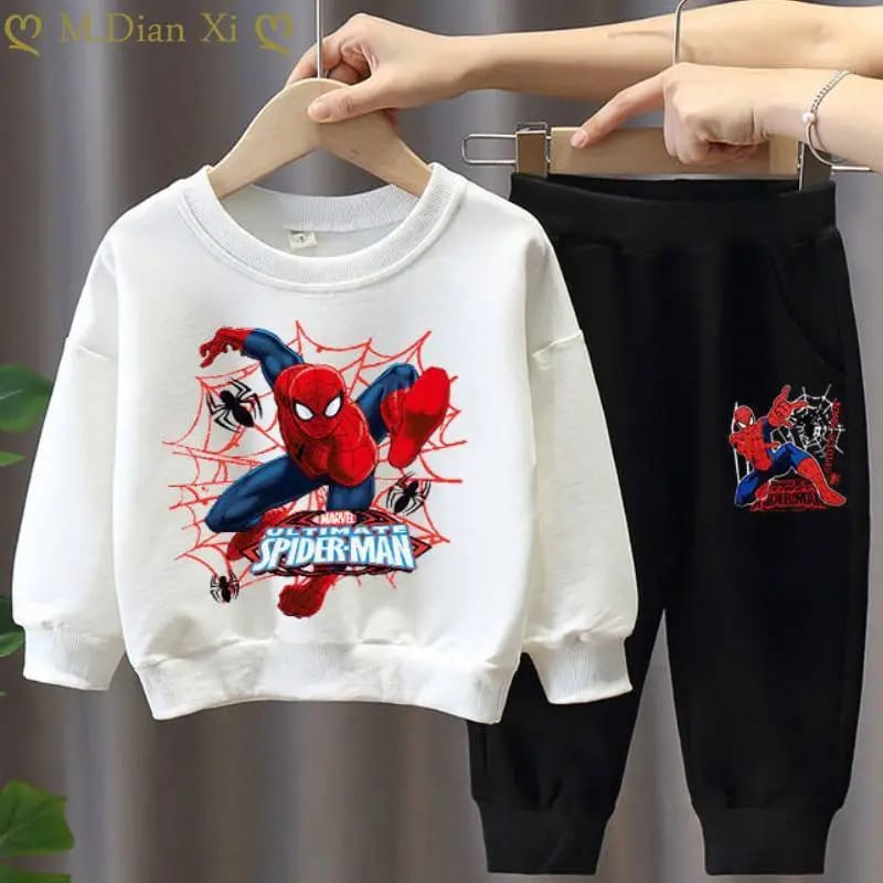 BBG Fashion Kids Winter Spiderman Printed Tracksuit Double Fleece - The Storvia Designers