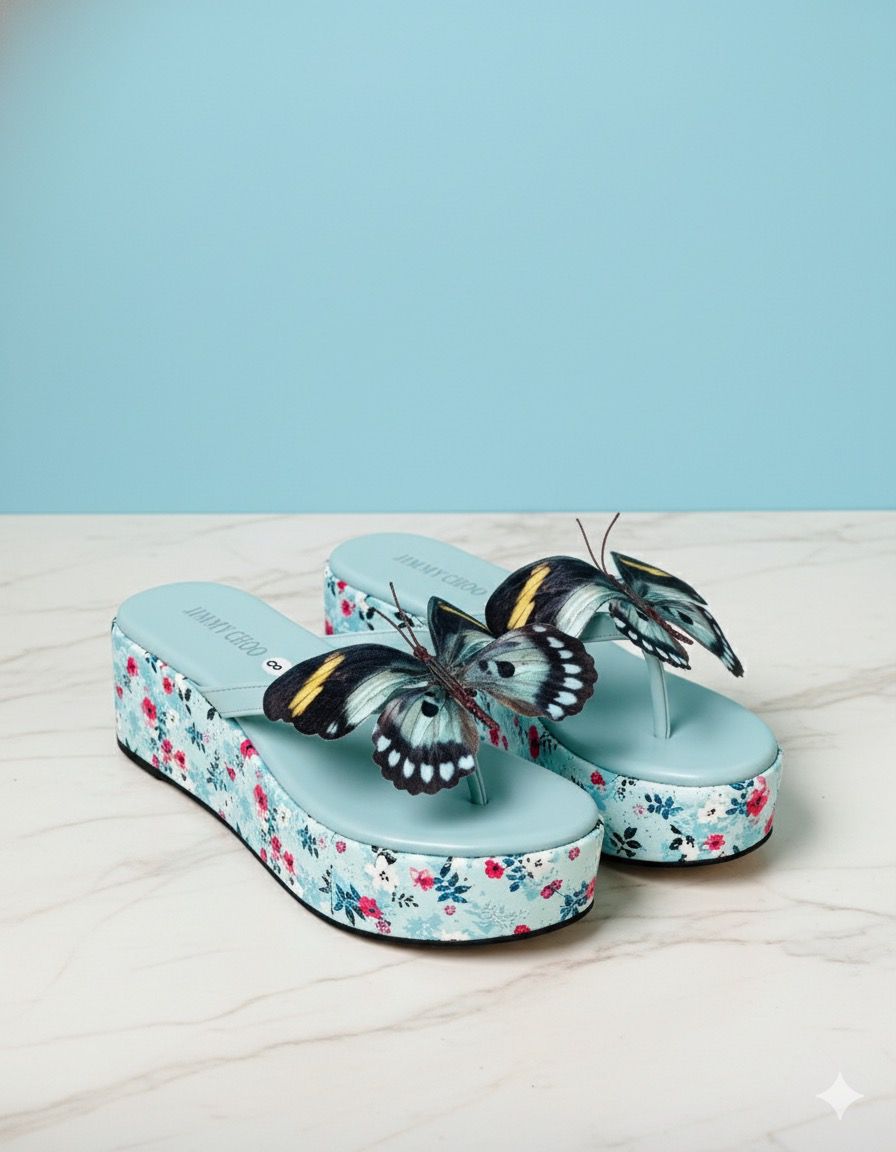 Butterfly Wedges for Women  Black & Blue | The Storvia Designers